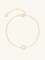 Petite Sunseeker Diamond Pave 14K Solid Gold Bracelet