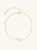 Petite Sunseeker Diamond Pave 14K Solid Gold Bracelet | Wanderlust + Co