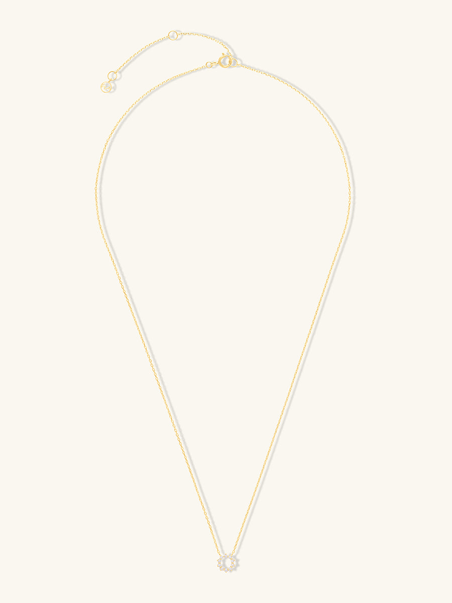 Petite Sunseeker Diamond Pave 14K Solid Gold Necklace | Wanderlust + Co