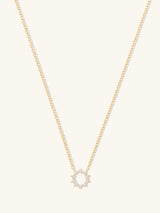 Petite Sunseeker Diamond Pave 14K Solid Gold Necklace | Wanderlust + Co