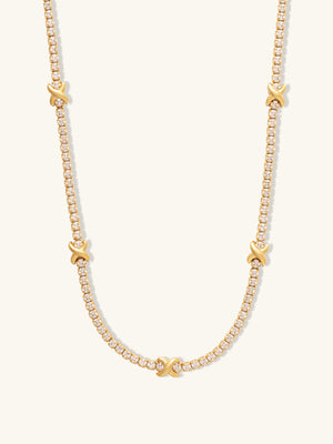 Pave 14K Gold Vermeil Petite Tennis Necklace | Wanderlust + Co
