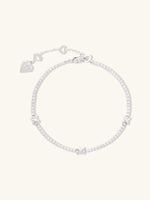 Pave 925 Sterling Silver Petite Tennis Bracelet