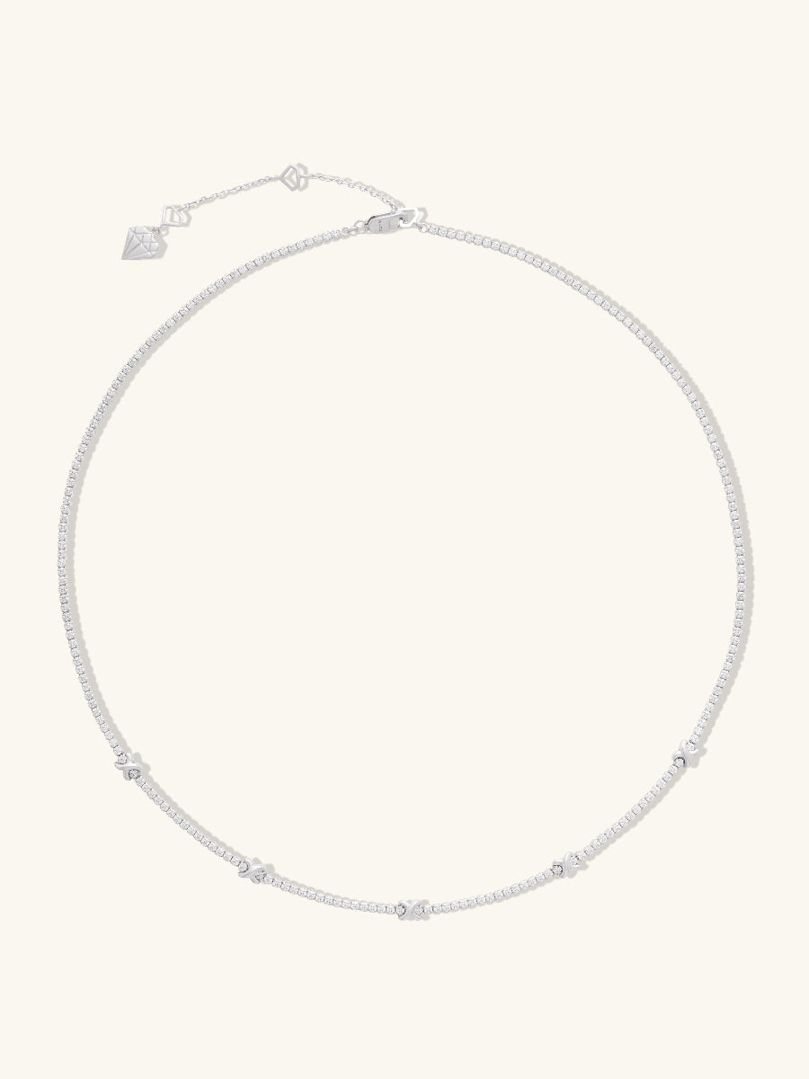 Pave 925 Sterling Silver Petite Tennis Necklace | Wanderlust + Co