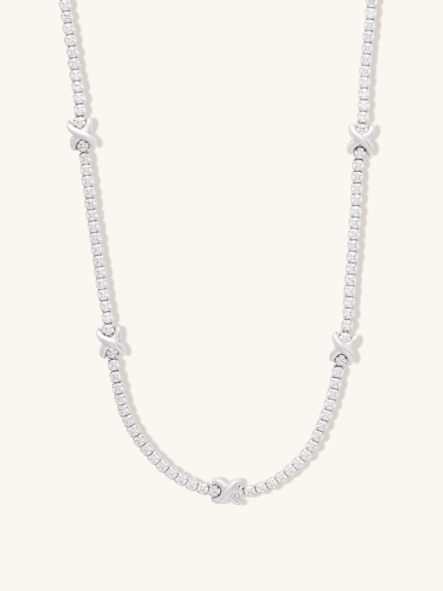 Pave 925 Sterling Silver Petite Tennis Necklace | Wanderlust + Co