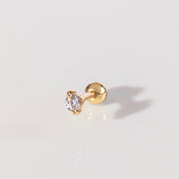 Diamante Gold Barbell Earring