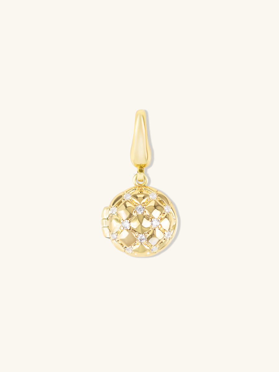 Pineapple Bun Gold Locket Charm | Wanderlust + Co