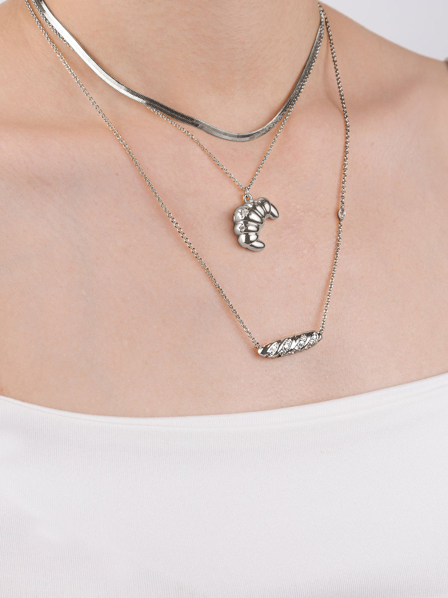 Baguette Pave Silver Necklace | Wanderlust + Co