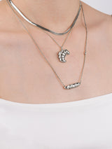Baguette Pave Silver Necklace | Wanderlust + Co