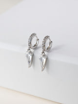 Diamond Gem Silver Baby Huggie Earrings | Wanderlust + Co