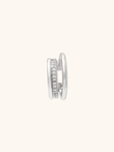 Double Pave Silver 9mm Ear Cuff