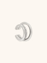 Double Pave Silver 9mm Ear Cuff