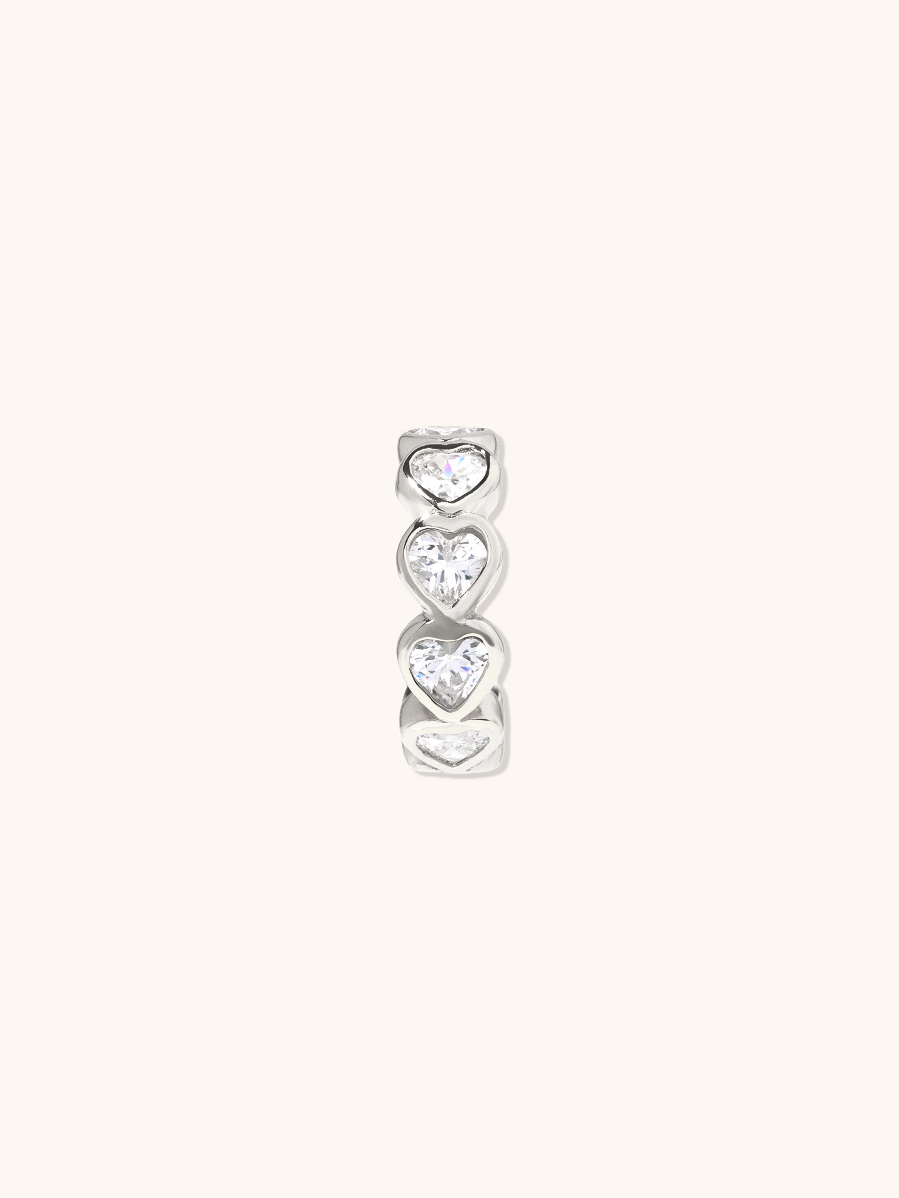 Heart Bezel Silver 9mm Ear Cuff