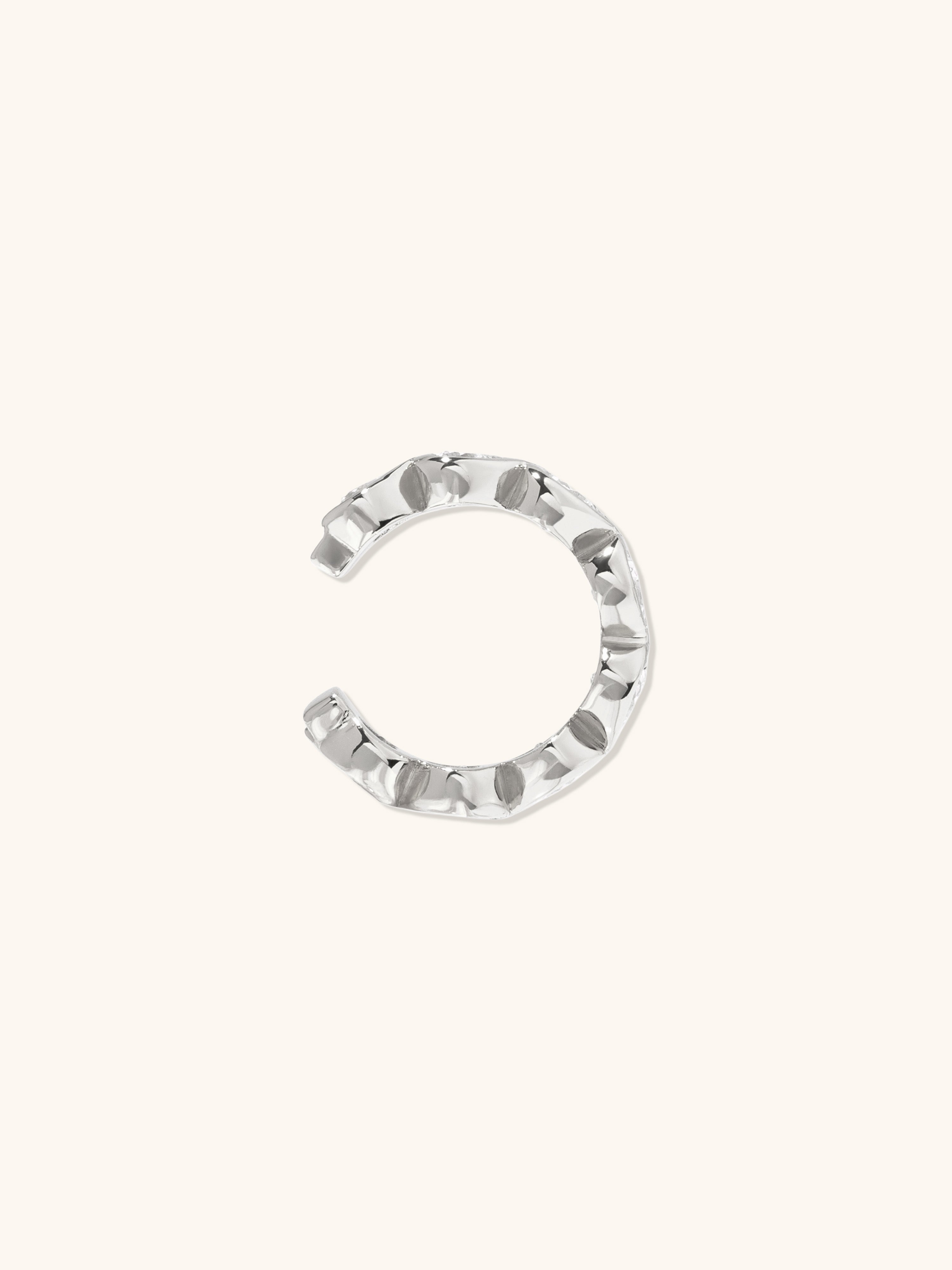 Heart Bezel Silver 9mm Ear Cuff