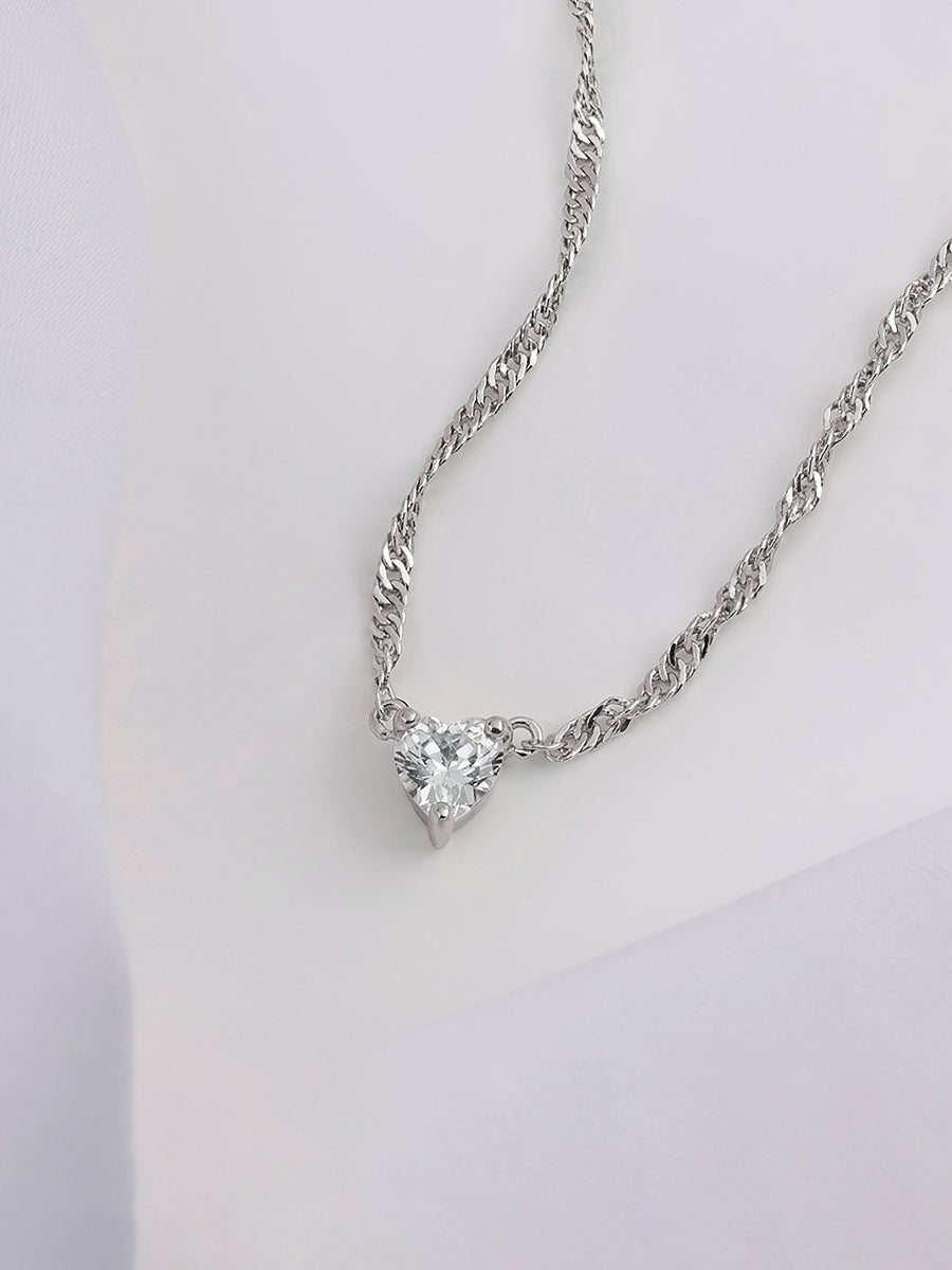 Heart Silver Necklace | Wanderlust + Co