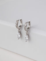 Marquise Silver Baby Huggie Earrings | Wanderlust + Co