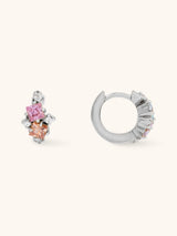 Rainbow Gem Silver 7mm Baby Huggie Earrings