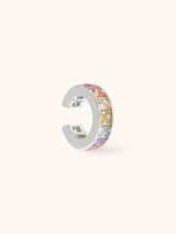 Rainbow Gem Silver 9mm Ear Cuff