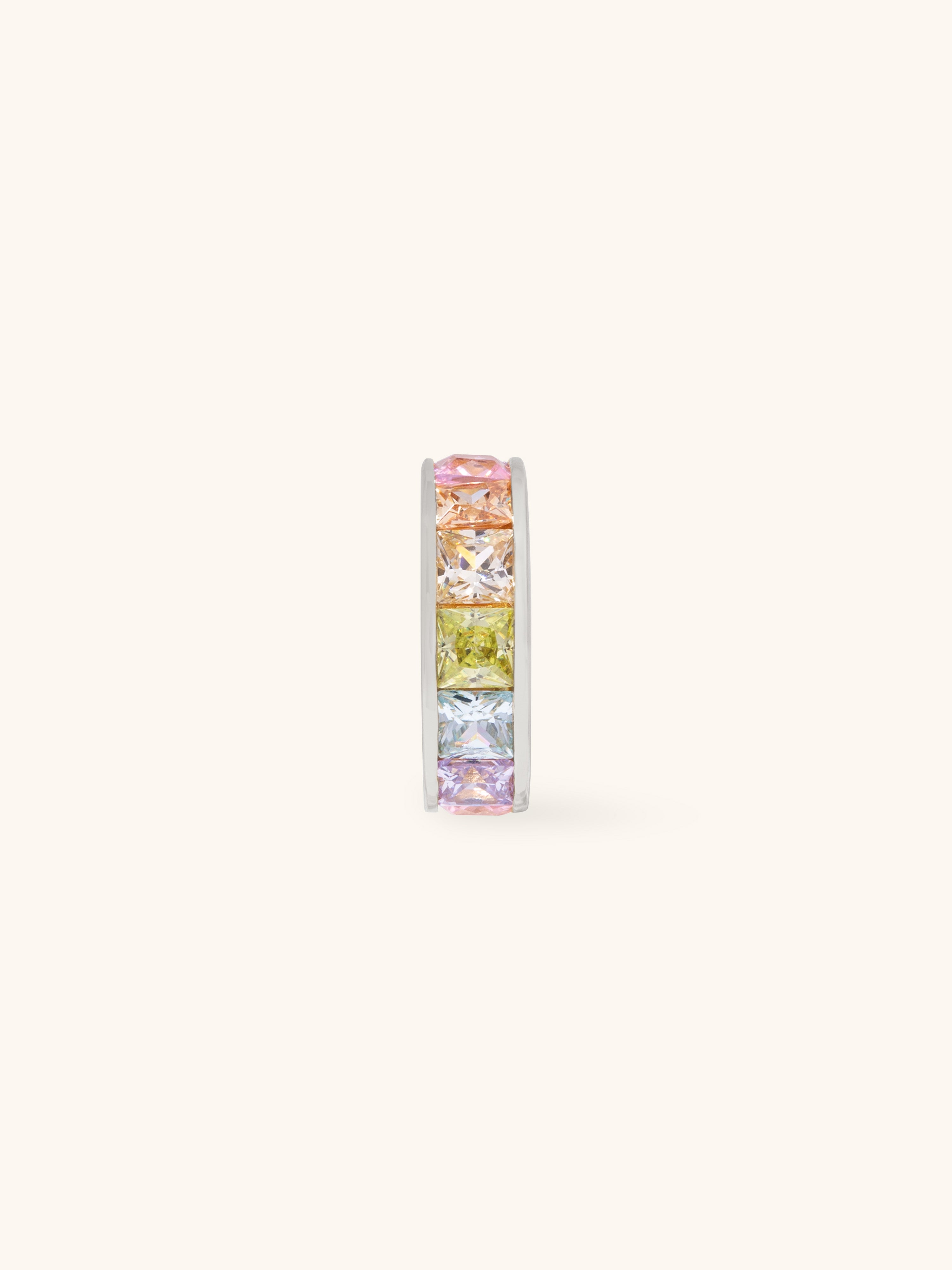 Rainbow Gem Silver 9mm Ear Cuff