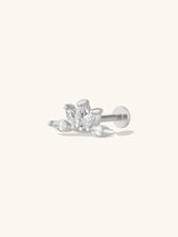Sunrays Silver Flat Back Earring