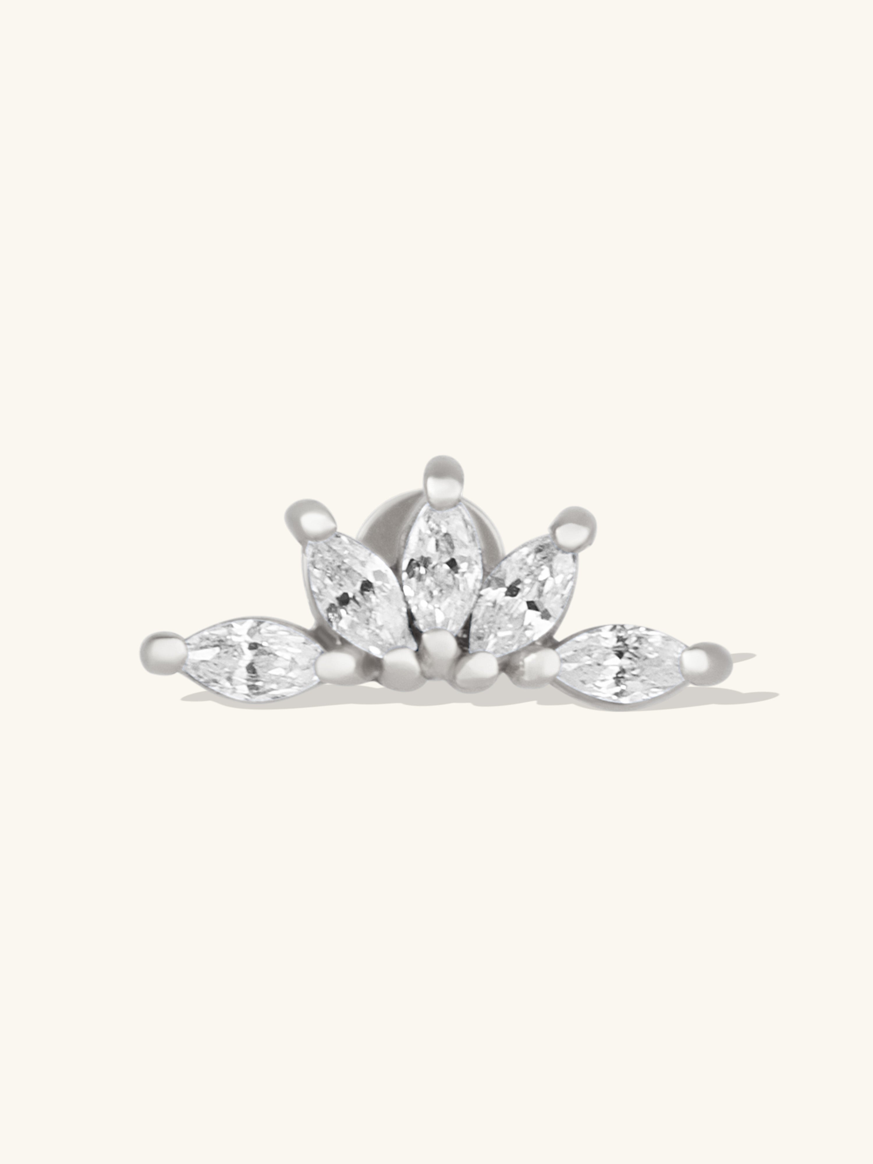 Sunrays Silver Flat Back Earring