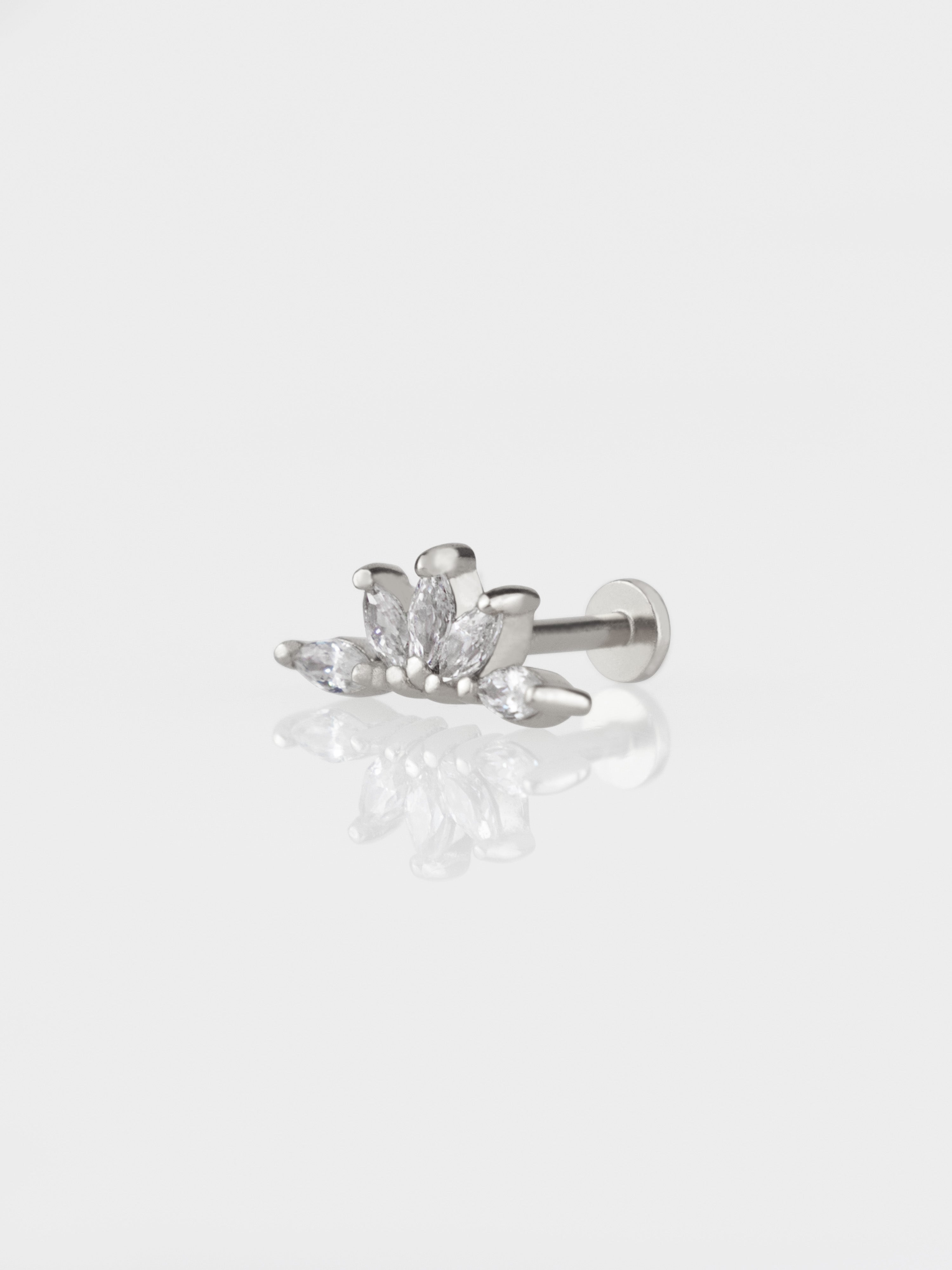 Sunrays Silver Flat Back Earring