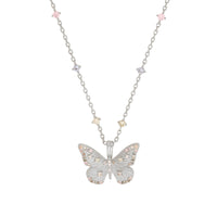 Butterfly Rainbow & Silver Necklace