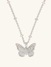 Butterfly Rainbow & Silver Necklace