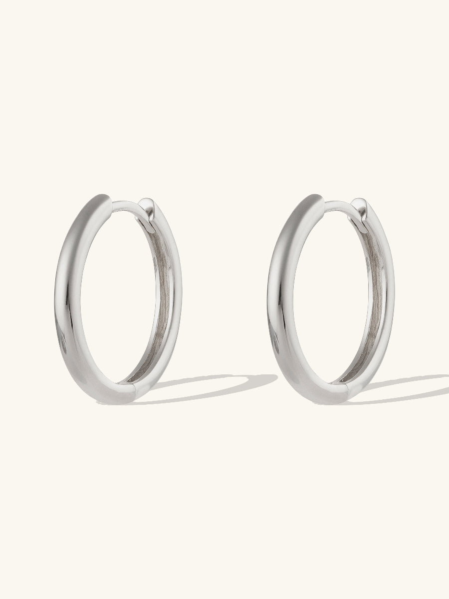 Classic Silver 17mm Hoop Earrings | Wanderlust + Co