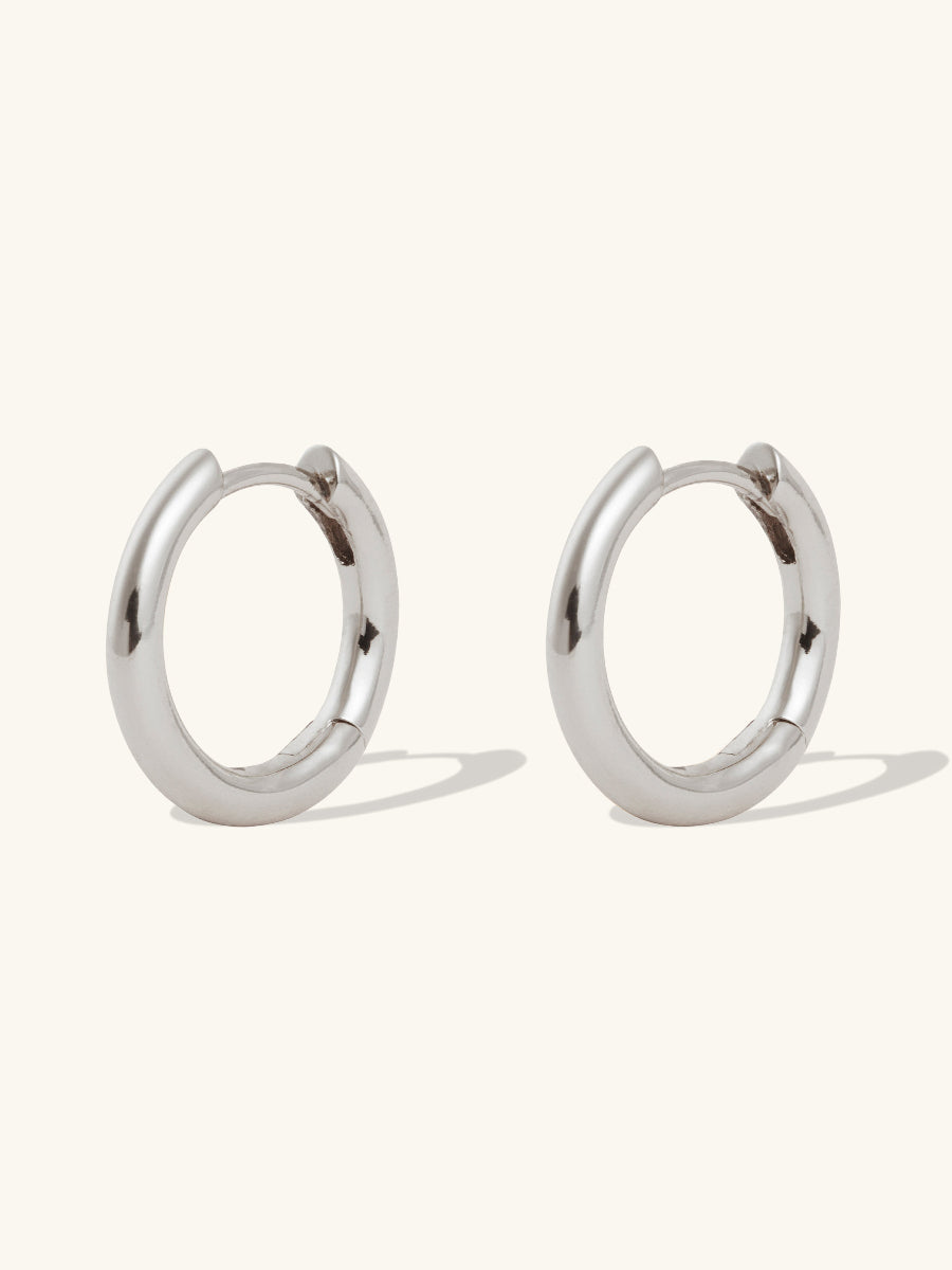 Classic Silver 10mm Huggie Earrings | Wanderlust + Co