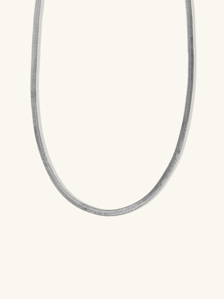 Edie Snake Chain Silver Necklace | Wanderlust + Co