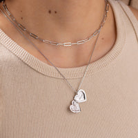 Heart Silver Locket Necklace  | Wanderlust + Co 