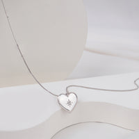 Wanderlust + Co Heart Locket Necklace - Metallic - Necklaces