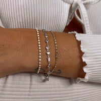 Multi Bezel 925 Sterling Silver Bracelet