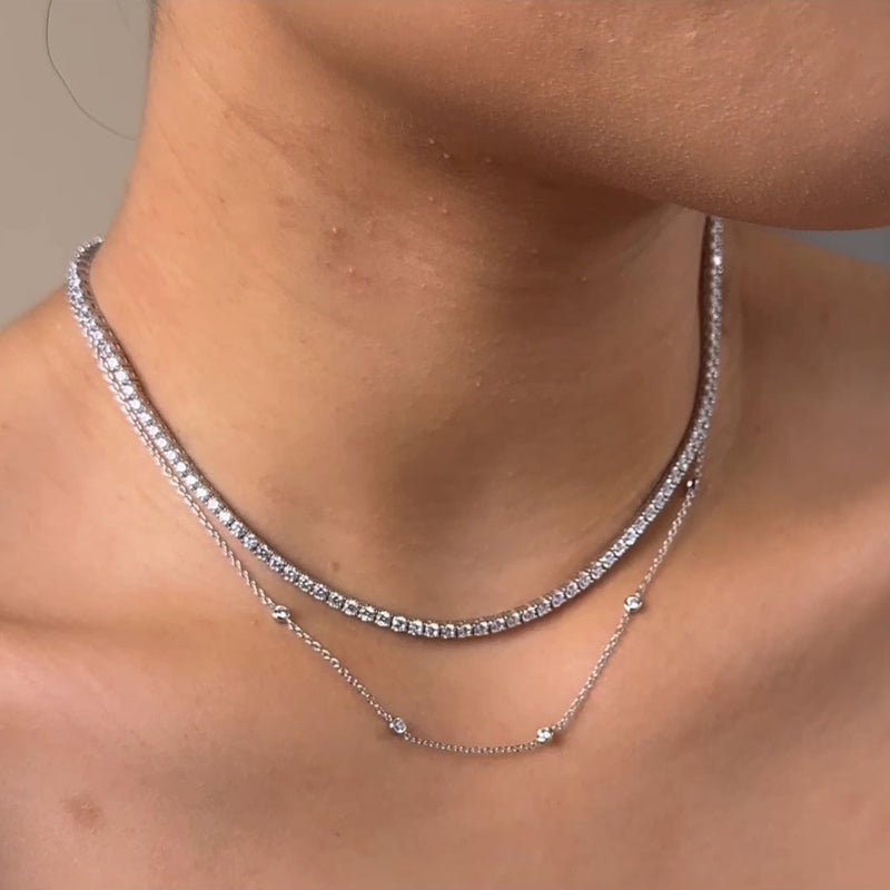 Tennis Necklace 925 Sterling Silver