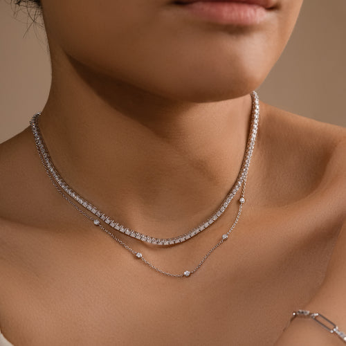 925 Sterling Silver Tennis Chain Necklace