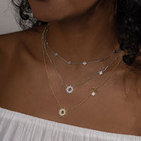 Sunlit Crescent Silver Necklace | Wanderlust + Co 