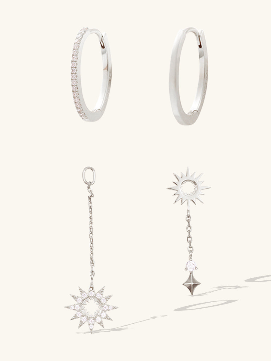 Sunlit Drop Silver Earrings | Wanderlust + Co