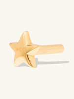 Star 14K Solid Gold Flat Back Earring Post