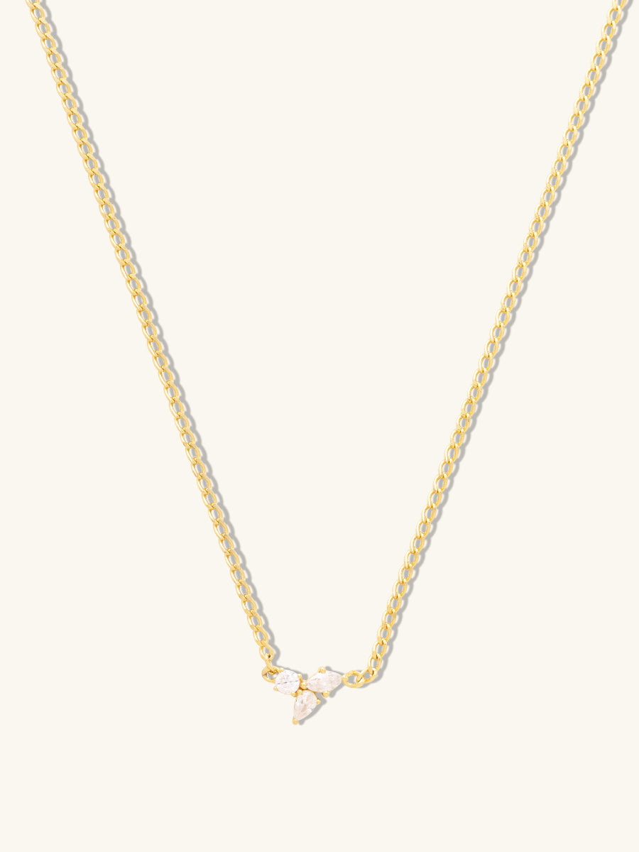 Starburst 14K Gold Vermeil Curb Chain Necklace | Wanderlust + Co