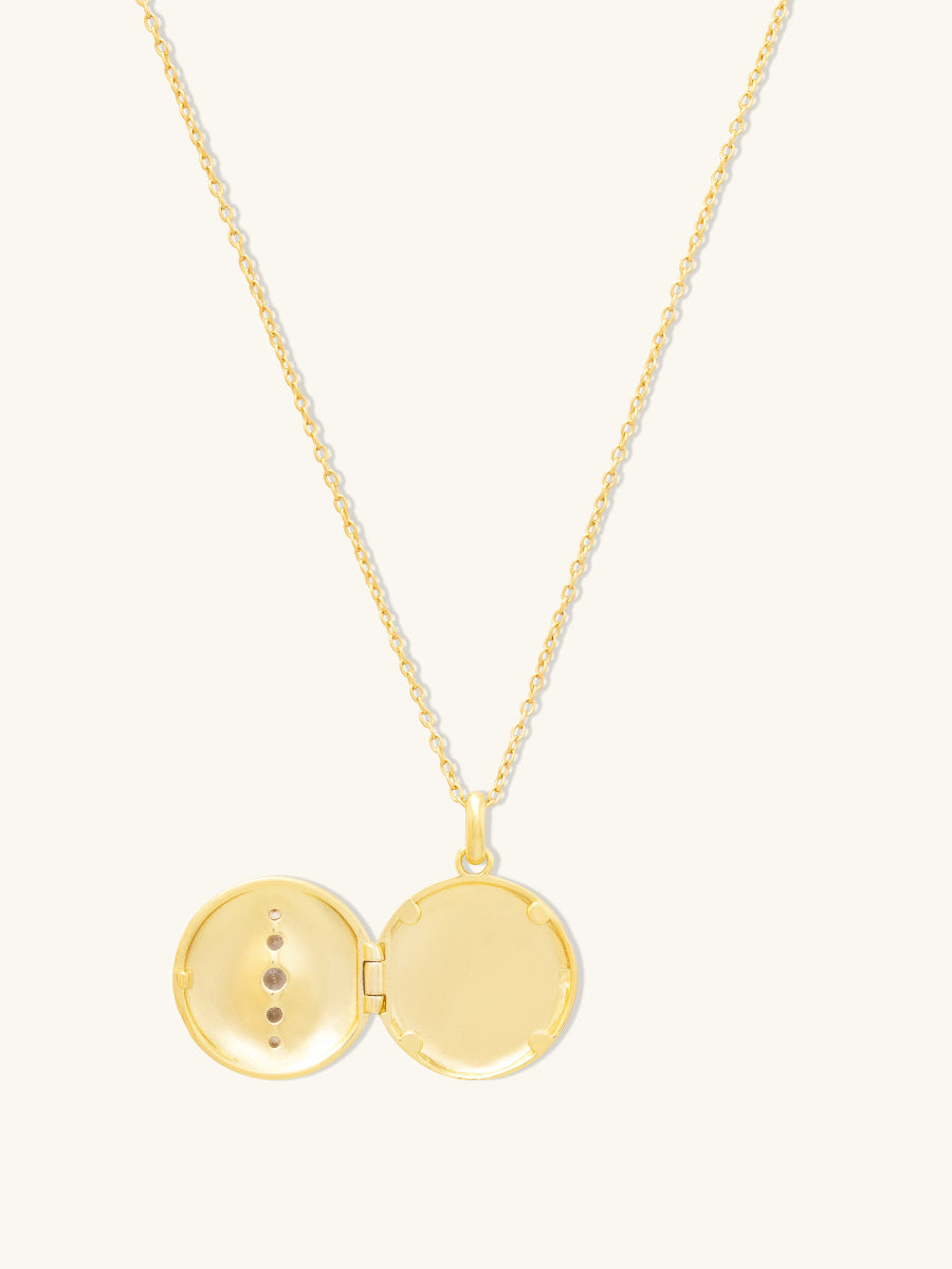 Starburst 14K Gold Vermeil Locket Necklace | Wanderlust + Co