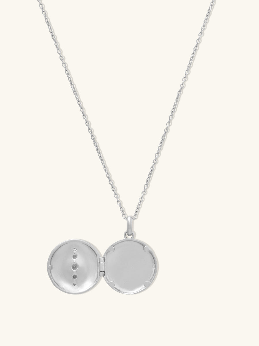 Starburst 925 Sterling Silver Locket Necklace | Wanderlust + Co