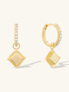 Ravioli Charm Gold Huggie Earrings