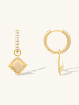 Ravioli Charm Gold Huggie Earrings | Wanderlust + Co
