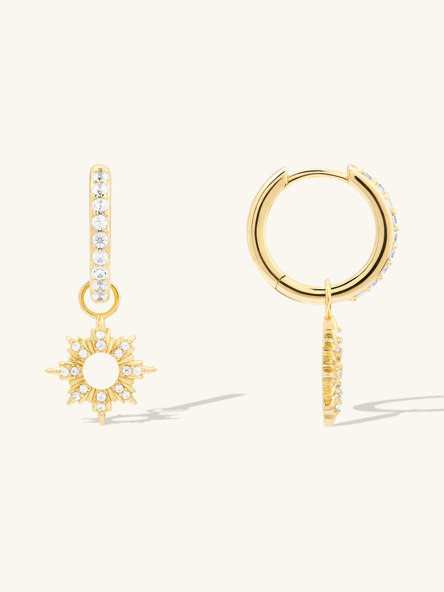 Sunseeker Charm Gold Huggie Earrings | Wanderlust + Co