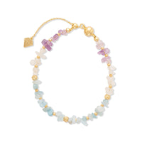 Aquamarine Beaded Gold Bracelet | Wanderlust + Co