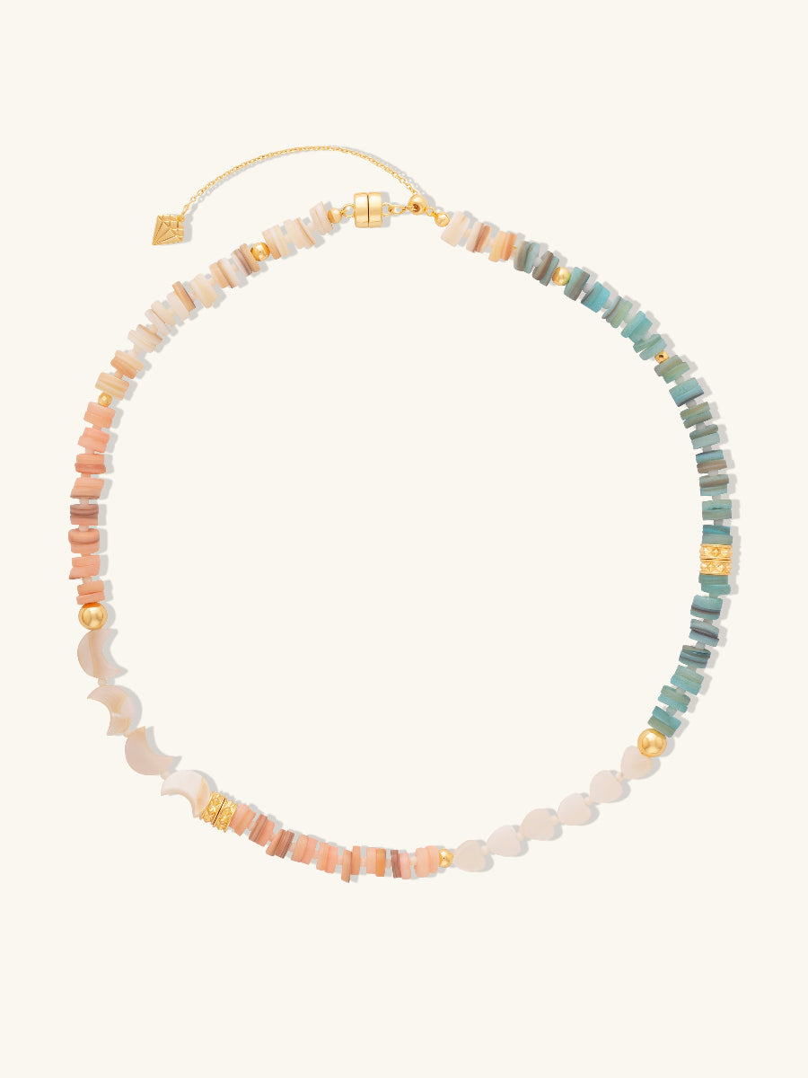 Aura Beaded Gold Necklace | Wanderlust + Co