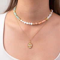 Bee Mother Of Pearl 14K Gold Vermeil Pendant | Wanderlust + Co