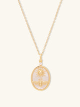 Bee Mother Of Pearl 14K Gold Vermeil Pendant | Wanderlust + Co