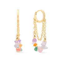 Kaleidoscope Beaded Gold Hoop Earrings | Wanderlust + Co