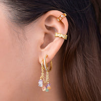 Kaleidoscope Beaded Gold Hoop Earrings | Wanderlust + Co